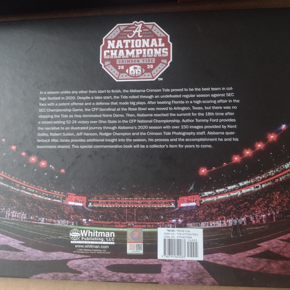 NWT Alabama Crimson Tide Football National Championship Book History Made 2020 - Picture 9 of 14